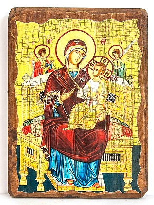 Всецарица Б.М., икона под старину, на дереве (30х42)