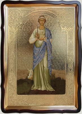Елена,Св.Р.Ап., в фигурном киоте, с багетом. Храмовая икона 60 Х 80 см.