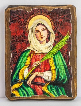 Аполлония Александрийская, икона под старину, сургуч (13 Х 17)