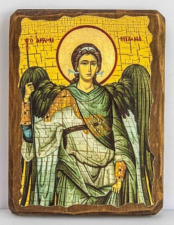 Архистратиг Михаил, икона под старину, сургуч (13 Х 17)