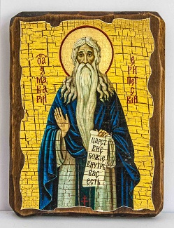 Макарий Египетский Великий, икона под старину, сургуч (13 Х 17)