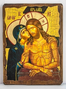 Не рыдай Мене, Мати, икона под старину, сургуч (17 Х 23)