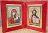 Складень бархат (26), глухой, мини, риза, простой лик 6Х8 Складень бархат (26), глухой, мини, риза, простой лик 6Х8