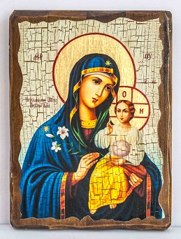 Неувядаемый Цвет Б.М., икона под старину, сургуч (17 Х 23)