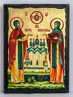 Петр и Феврония, икона синайская, 17 Х 23