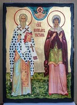 Киприан и Устиния, икона синайская, 30x42