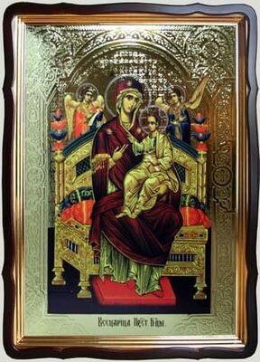 Всецарица Б.М., в фигурном киоте, с багетом. Храмовая икона 60 Х 80 см.