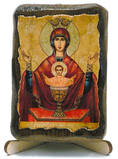 Неупиваемая Чаша Б.М., икона под старину, на дереве (8x10)
