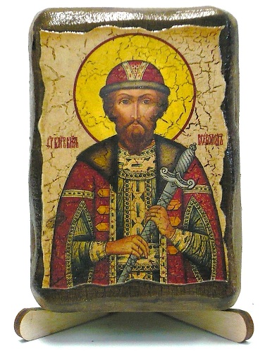 Всеволод, Св.Блгв.Кн., икона под старину, на дереве (8x10)