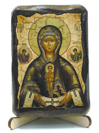Помощница в Родах Б.М., икона под старину, на дереве (8x10)