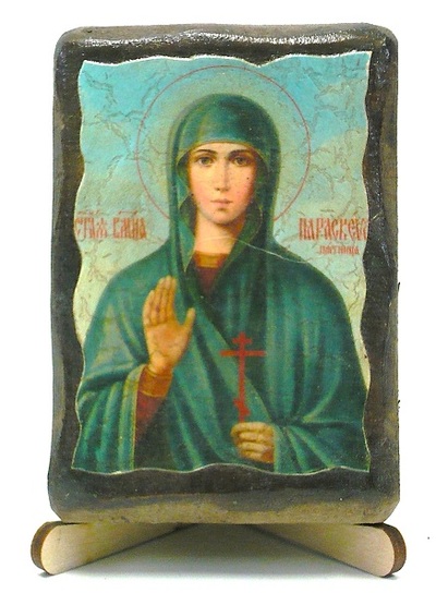 Параскева Пятница, Св. Вмч., икона под старину, на дереве (8x10)