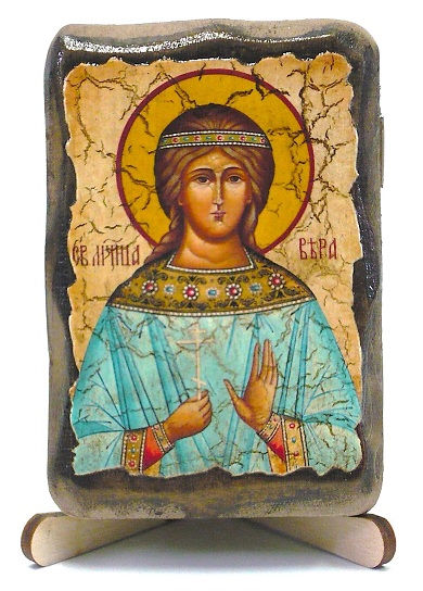 Вера, Св.Муч., икона под старину, на дереве (8x10)
