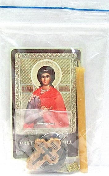 Любовь. Святая мученица. Набор для домашней молитвы (Zip-Lock). Лик, молитва, свечка, ладан, крестик