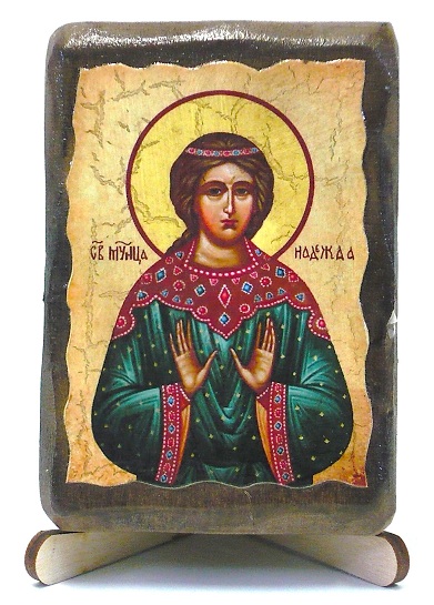 Надежда, Св.Муч., икона под старину, на дереве (8x10)