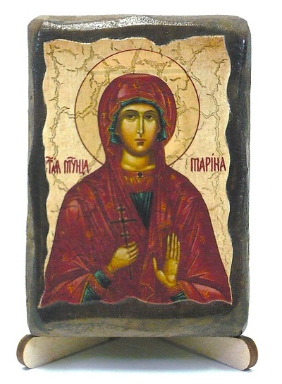 Марина, Св.Муч., икона под старину, на дереве (8x10)