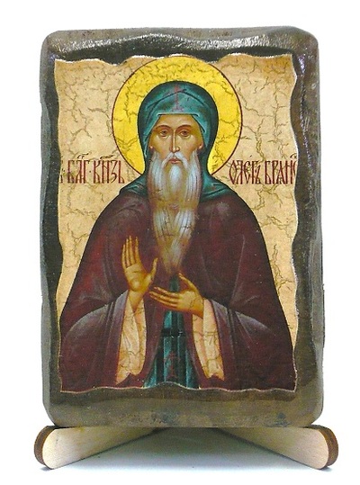 Олег Брянский, Св. Бл. Князь, икона под старину, на дереве (8x10)