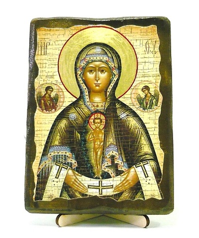 Помощница в родах Б.М., икона под старину, на дереве (13х17)