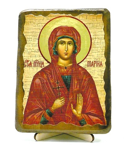 Марина, Св.Муч, икона под старину, на дереве (13х17)