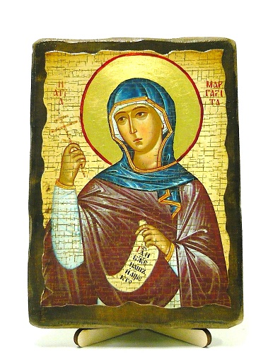 Маргарита, Св.Мч, икона под старину, на дереве (13х17)