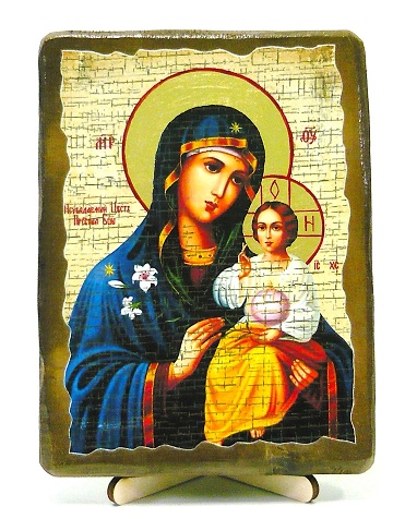 Неувядаемый Цвет Б.М., икона под старину, на дереве (13х17)