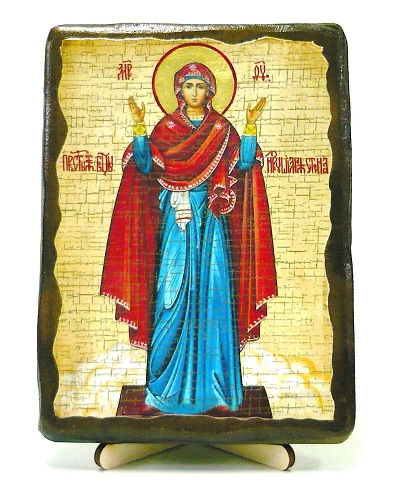 Нерушимая стена Б.М., икона под старину, на дереве (13х17)