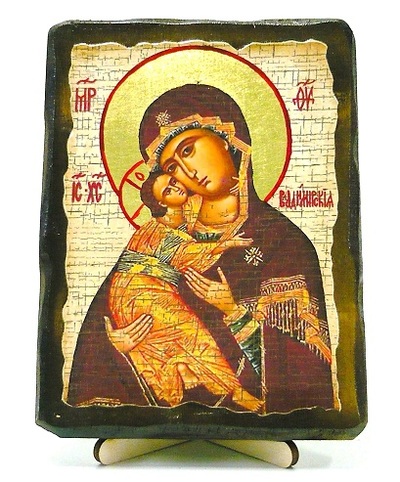 Владимирская Б.М., икона под старину, на дереве (13х17)