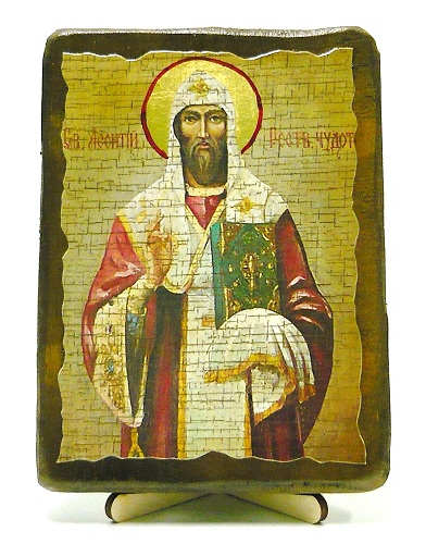 Леонтий, Св.Муч, икона под старину, на дереве (13х17)