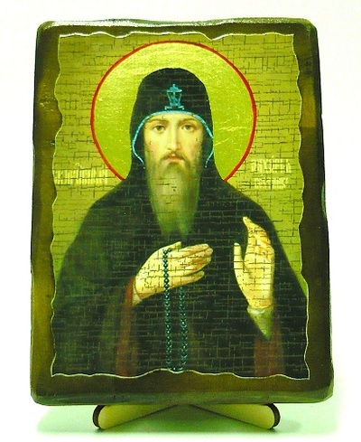 Захарий Печерский,Св.Прп., икона под старину, на дереве (13х17)