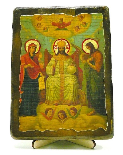 Царь Славы, икона под старину, на дереве (13х17)