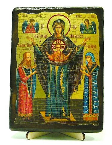 Мирожская Б.М., икона под старину, на дереве (13х17)