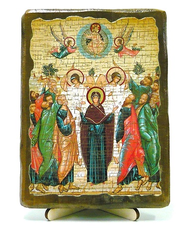 Вознесение Господне, икона под старину, на дереве (13х17)