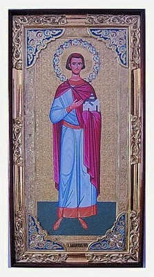 Владислав Сербский (рост), с багетом. Большая Храмовая икона (58 х 110)