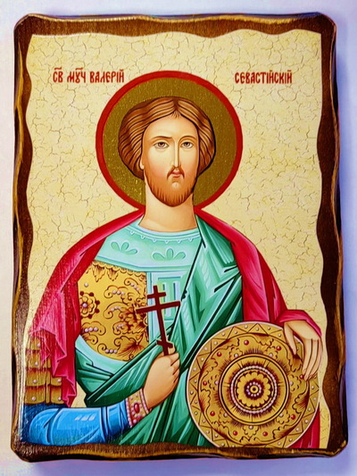 Валерий, Св.Муч, икона под старину, на дереве (13х17)