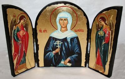 Валерия Св.Мч., с Архангелами, традиционный Афонский складень 35 Х 24 см.