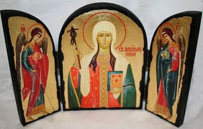 Нина Св.Рн.Ап., с Архангелами, традиционный Афонский складень 35 Х 24 см.