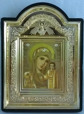 Казанская Б.М., икона пластиковая малая "Голубь", 9 Х 11. ЦВЕТ СЕРЕБРО